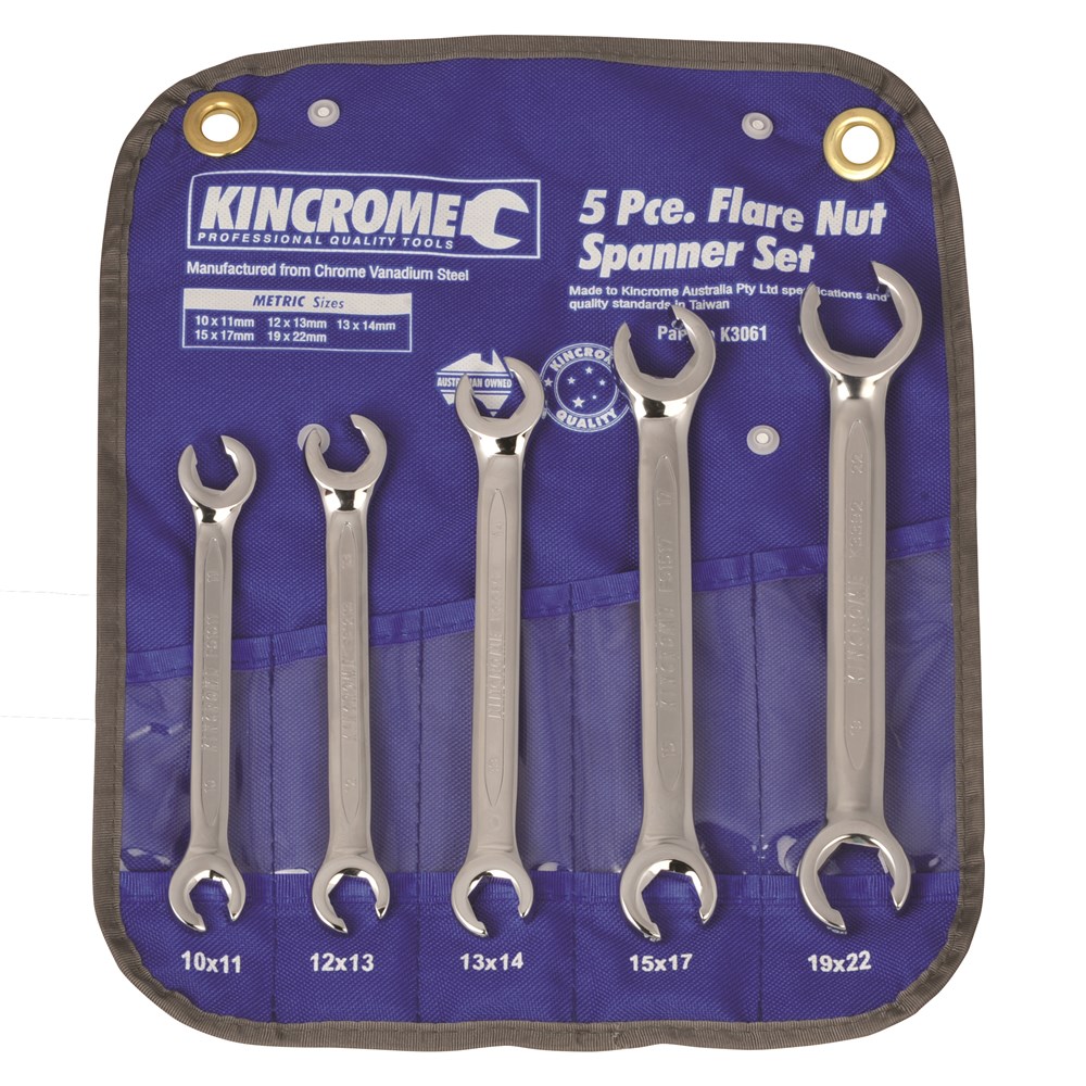 KINCROME SPANNER SET FLARE NUT 5PC METRIC